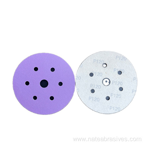 Durable Mulit-Holes Purple Dry Sandpaper Sanding Disc